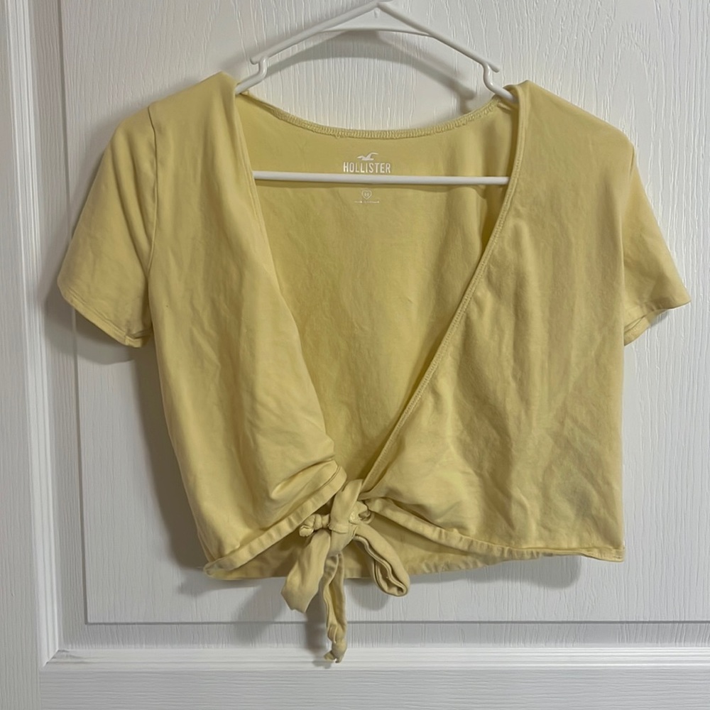 Yellow Baby Tee Tie Front